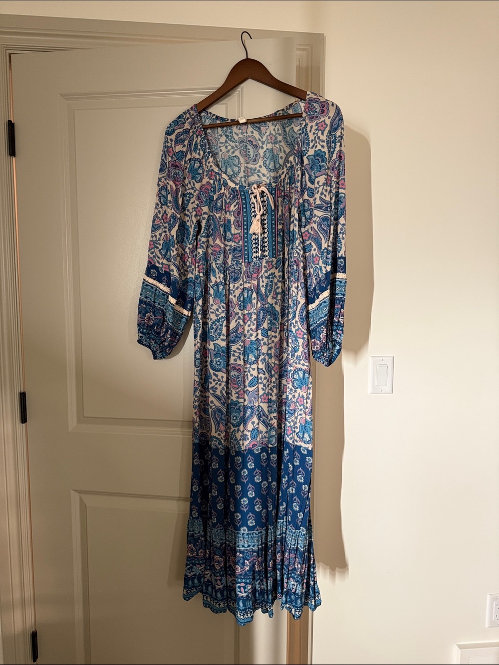 Spell Bohemian Blue Paisley Maxi Dress - Blue
